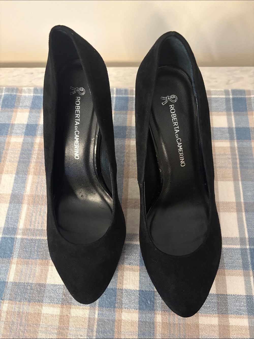 Roberta di Camerino Black Suede Platform Pumps Heels 6.5 - Picture 3 of 14